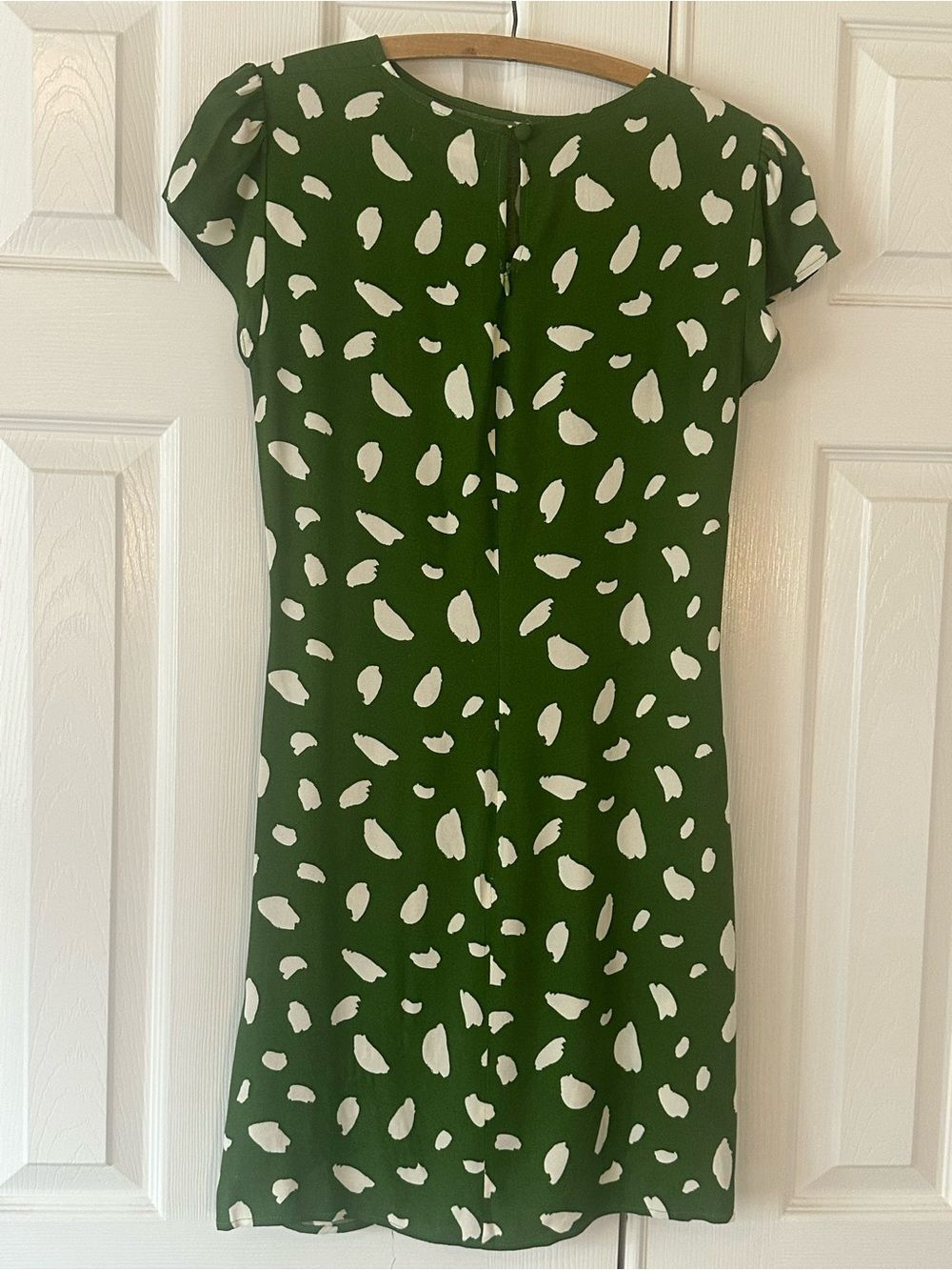 Reformation Remi Green & White Print Selina Mini Dress - Picture 3 of 8
